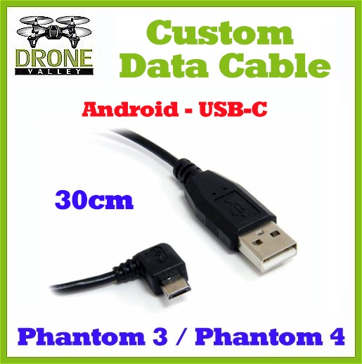 DJI Phantom 3 / 4 - For Android Devices - Custom Data Cable (30cm