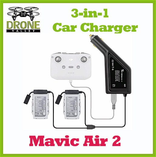 3in1 Car Charger Pour DJI Mavic air 2 Télécommande & Batterie Charging Accessoires